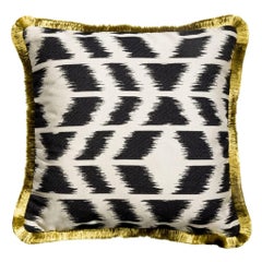 Cipriano Zebra Black and White Ikat Style Cushion Pillow