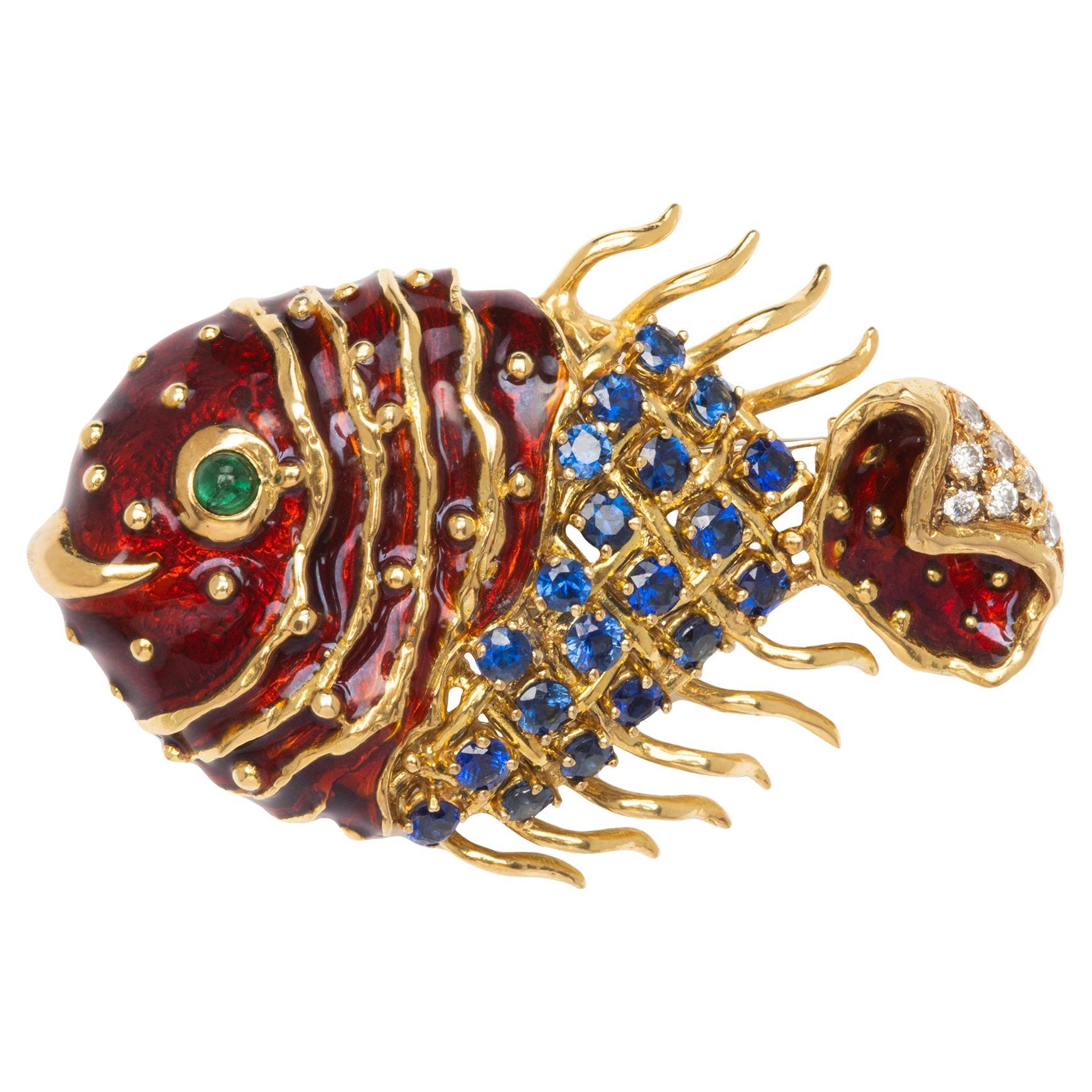 Cipullo per Cartier Spilla a forma di pesce