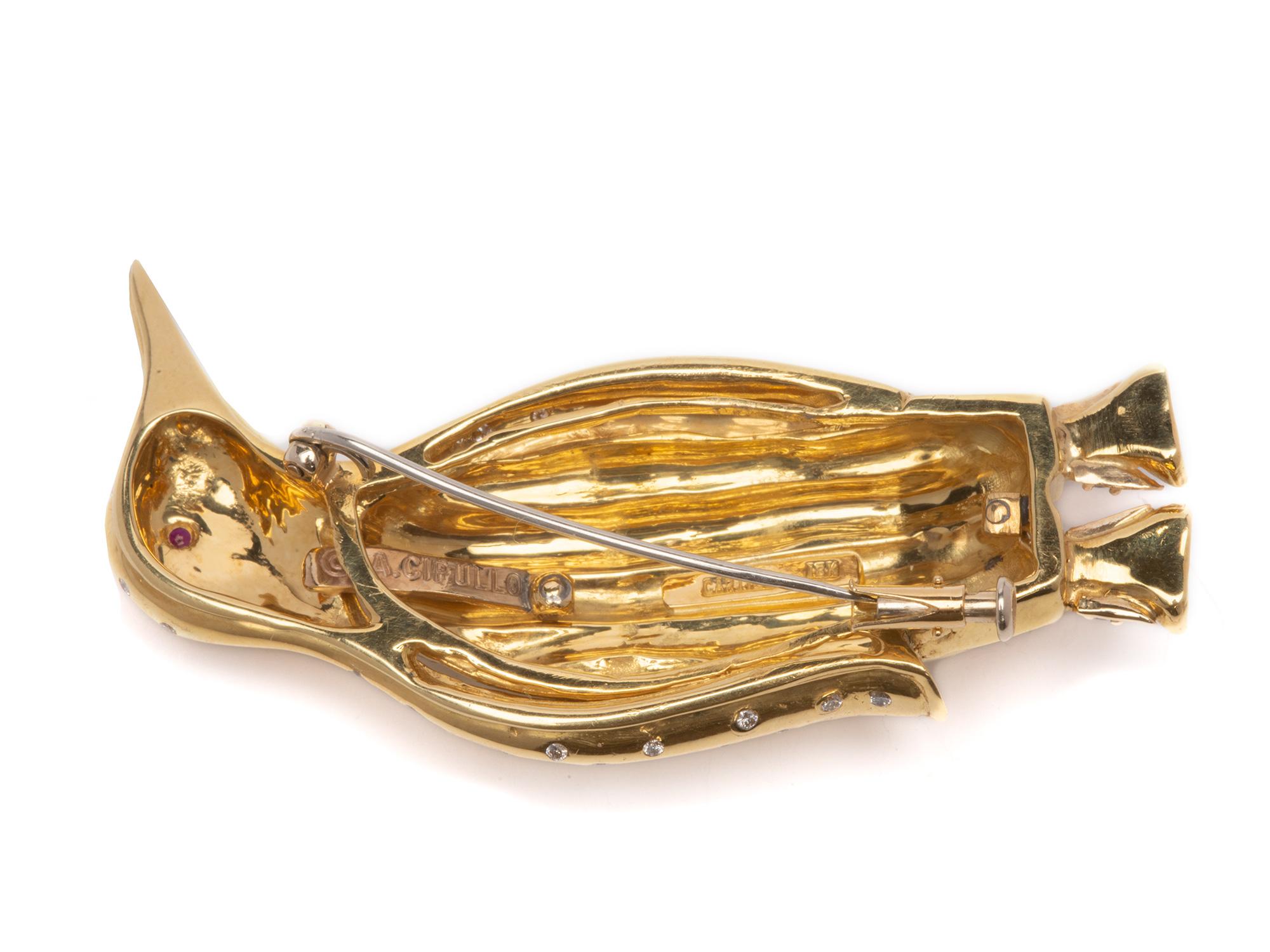 Broche Pingüino Cipullo para Cartier Corte redondo en venta