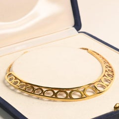 Collar de Oro Cipullo. Collar de cadena geométrica de oro amarillo de 18 quilates