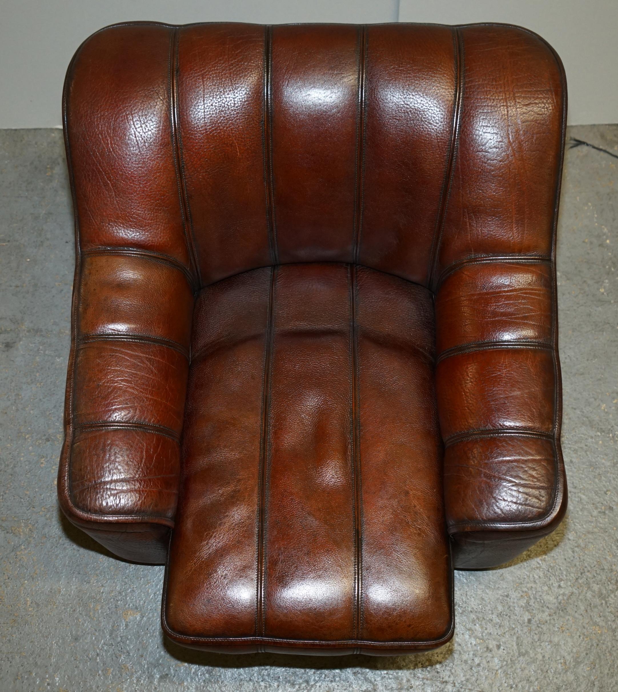 CIR 1960's DE SEDE DS-44 RECLINING BROWN BUFFALO NECK LEATHER ARMCHAIR & OTTOMAN For Sale 8