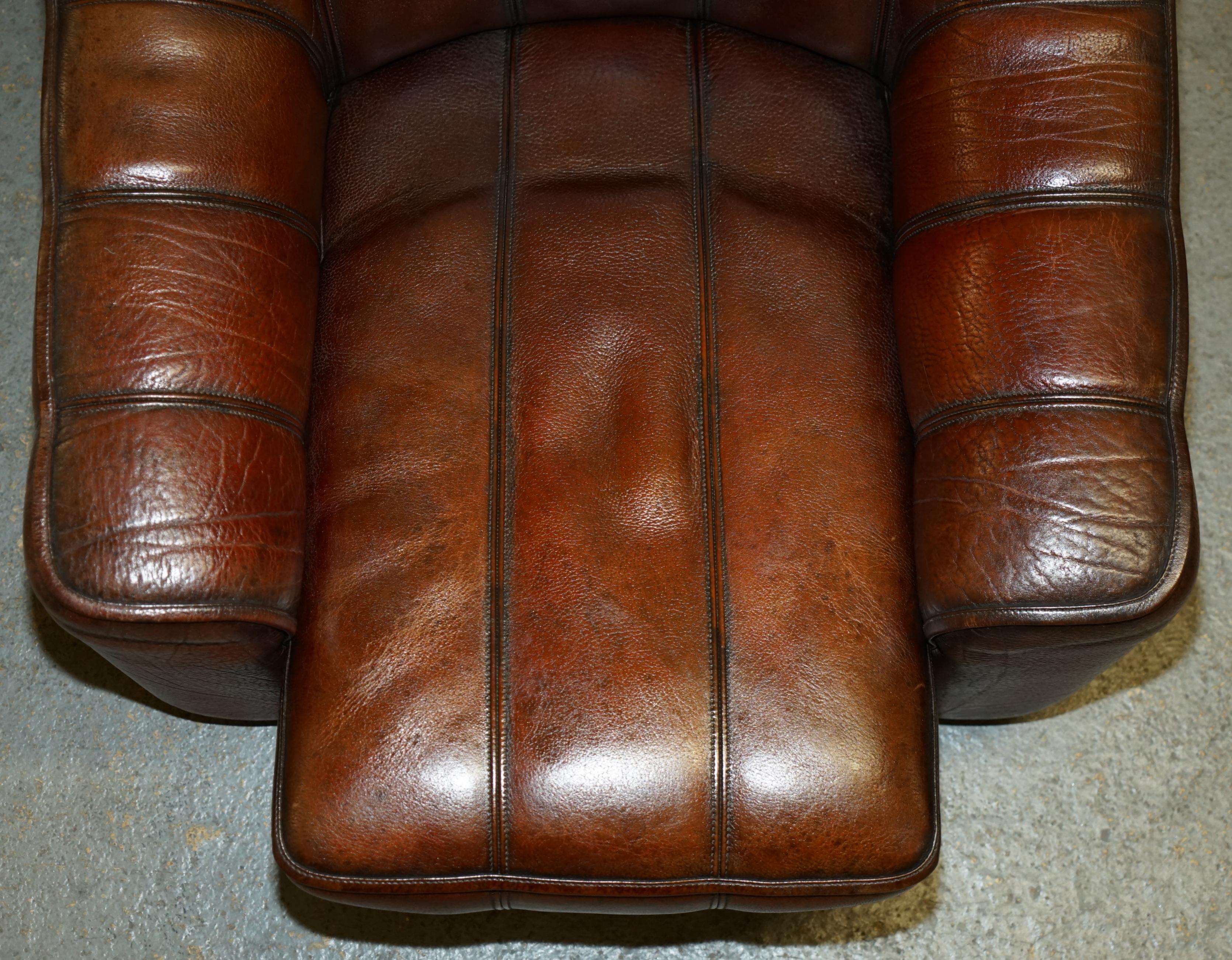 CIR 1960's DE SEDE DS-44 RECLINING BROWN BUFFALO NECK LEATHER ARMCHAIR & OTTOMAN For Sale 9