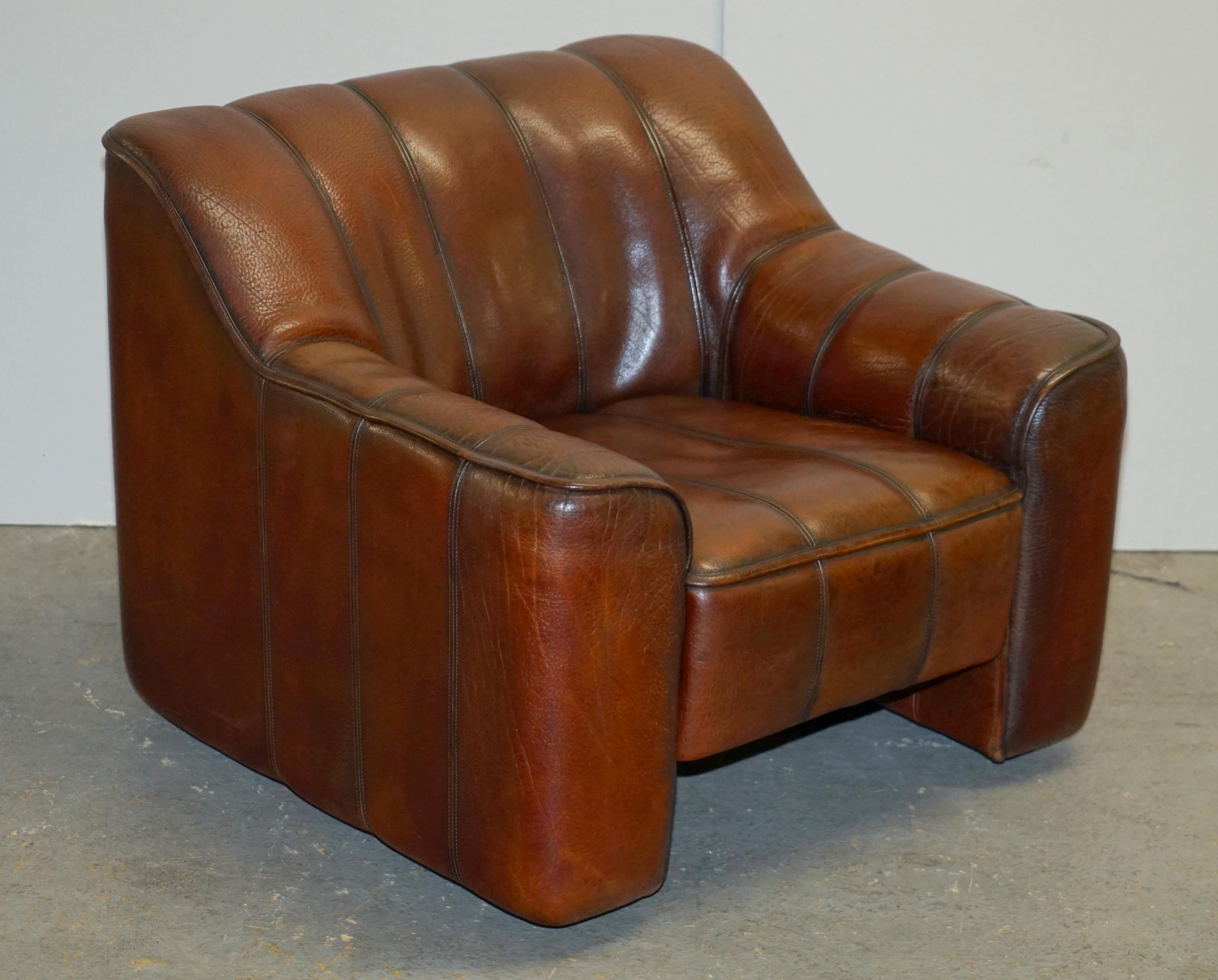 Royal House Antiques

Royal House Antiques is delighted to offer for sale this stunning fully restored Mid Century Modern circa 1960’s De Sede DS44 armchair with matching ottoman which is part of a suite

Please note the delivery fee listed is just