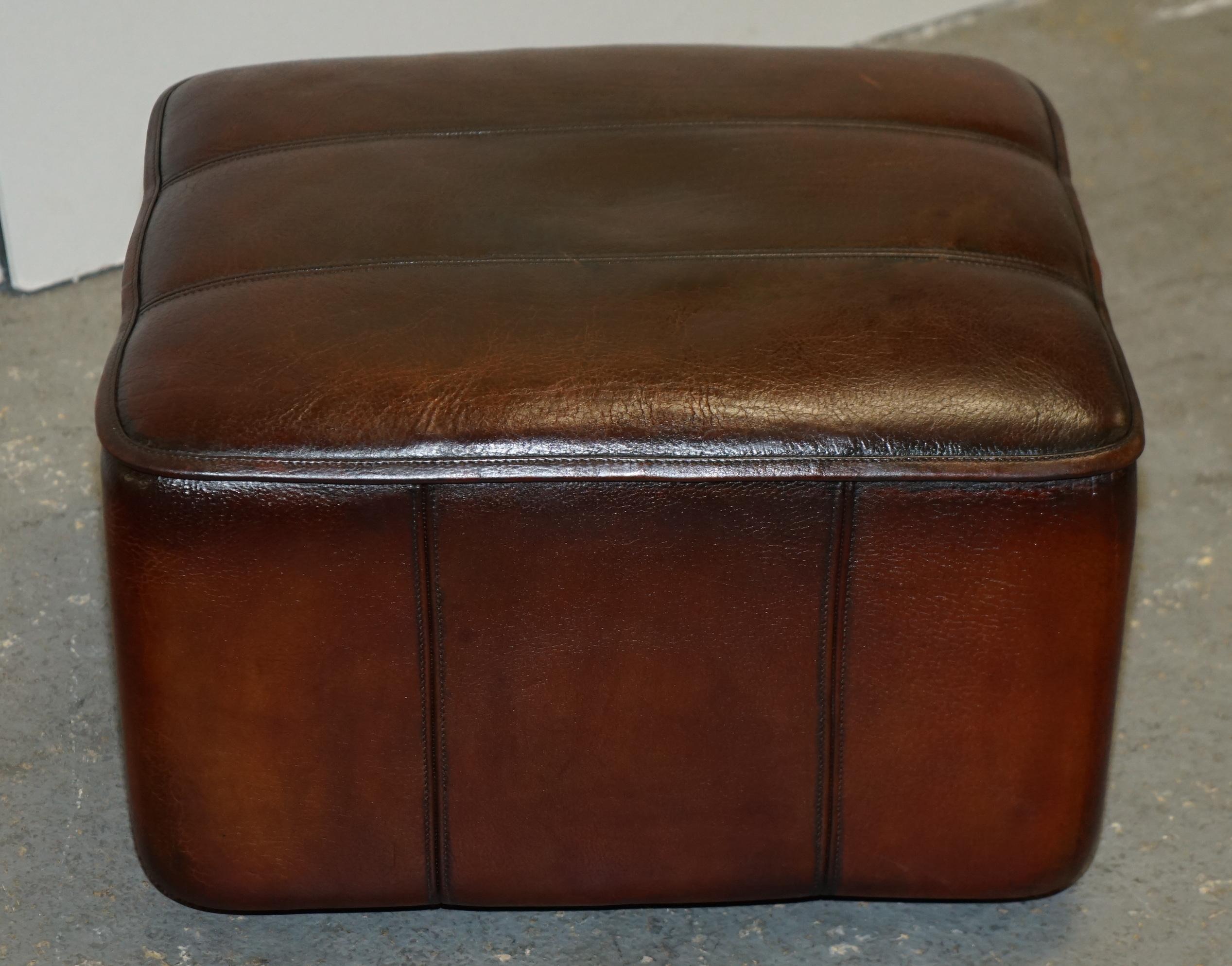 CIR 1960's DE SEDE DS-44 RECLINING BROWN BUFFALO NECK LEATHER ARMCHAIR & OTTOMAN For Sale 12