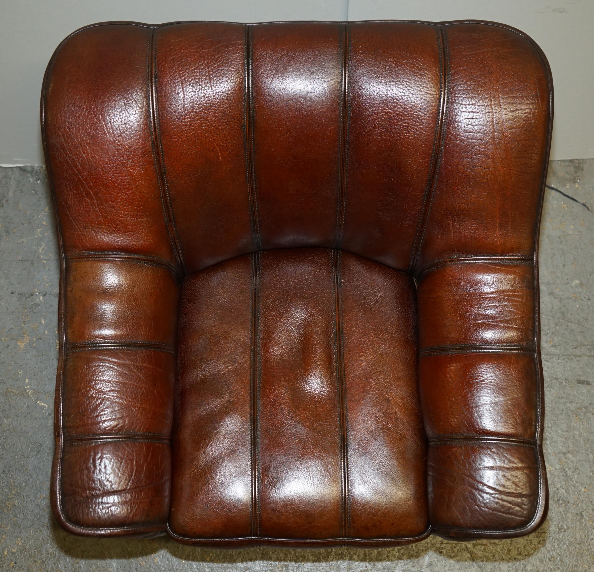 Hand-Crafted CIR 1960's DE SEDE DS-44 RECLINING BROWN BUFFALO NECK LEATHER ARMCHAIR & OTTOMAN For Sale