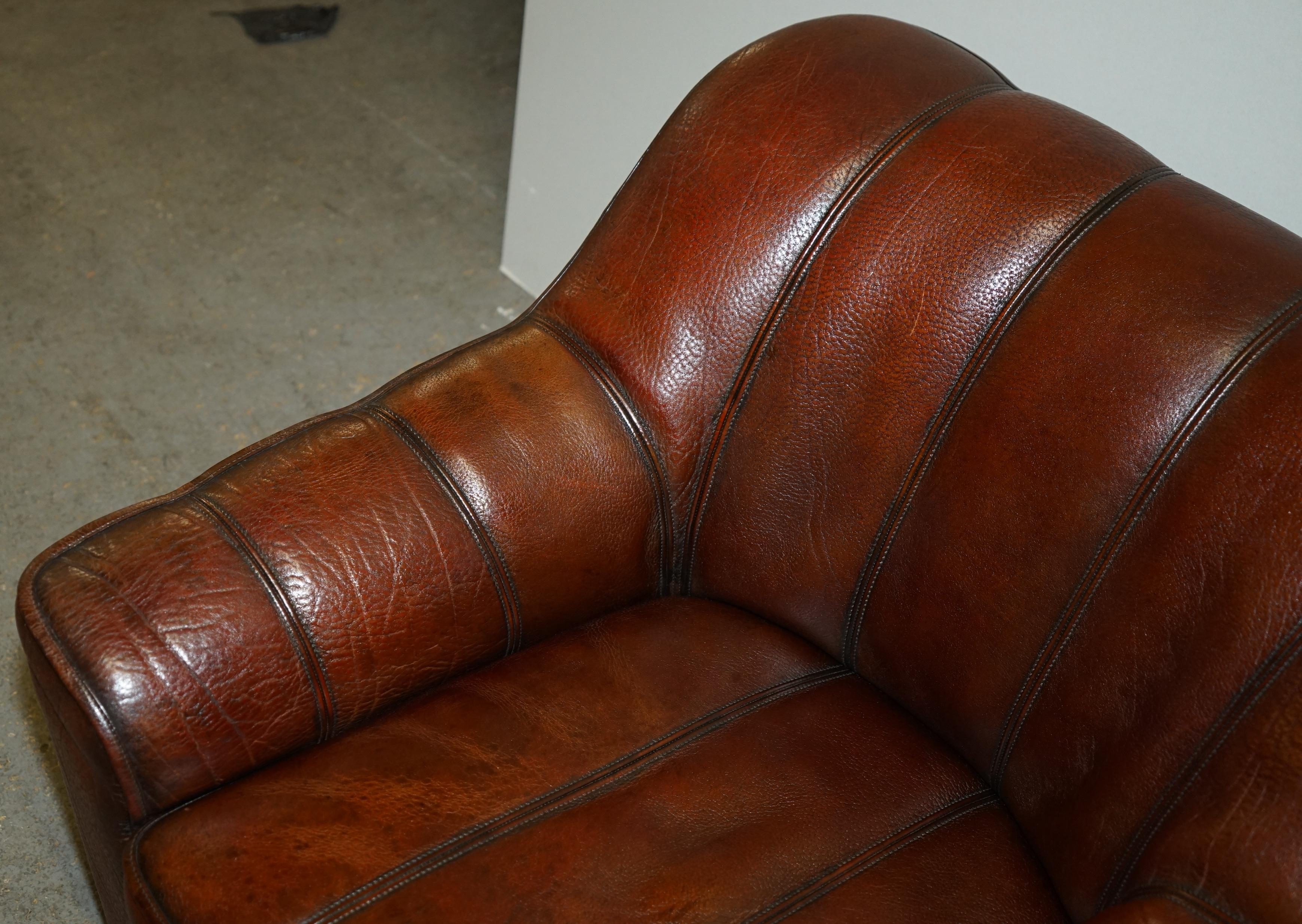 Mid-20th Century CIR 1960's DE SEDE DS-44 RECLINING BROWN BUFFALO NECK LEATHER ARMCHAIR & OTTOMAN For Sale