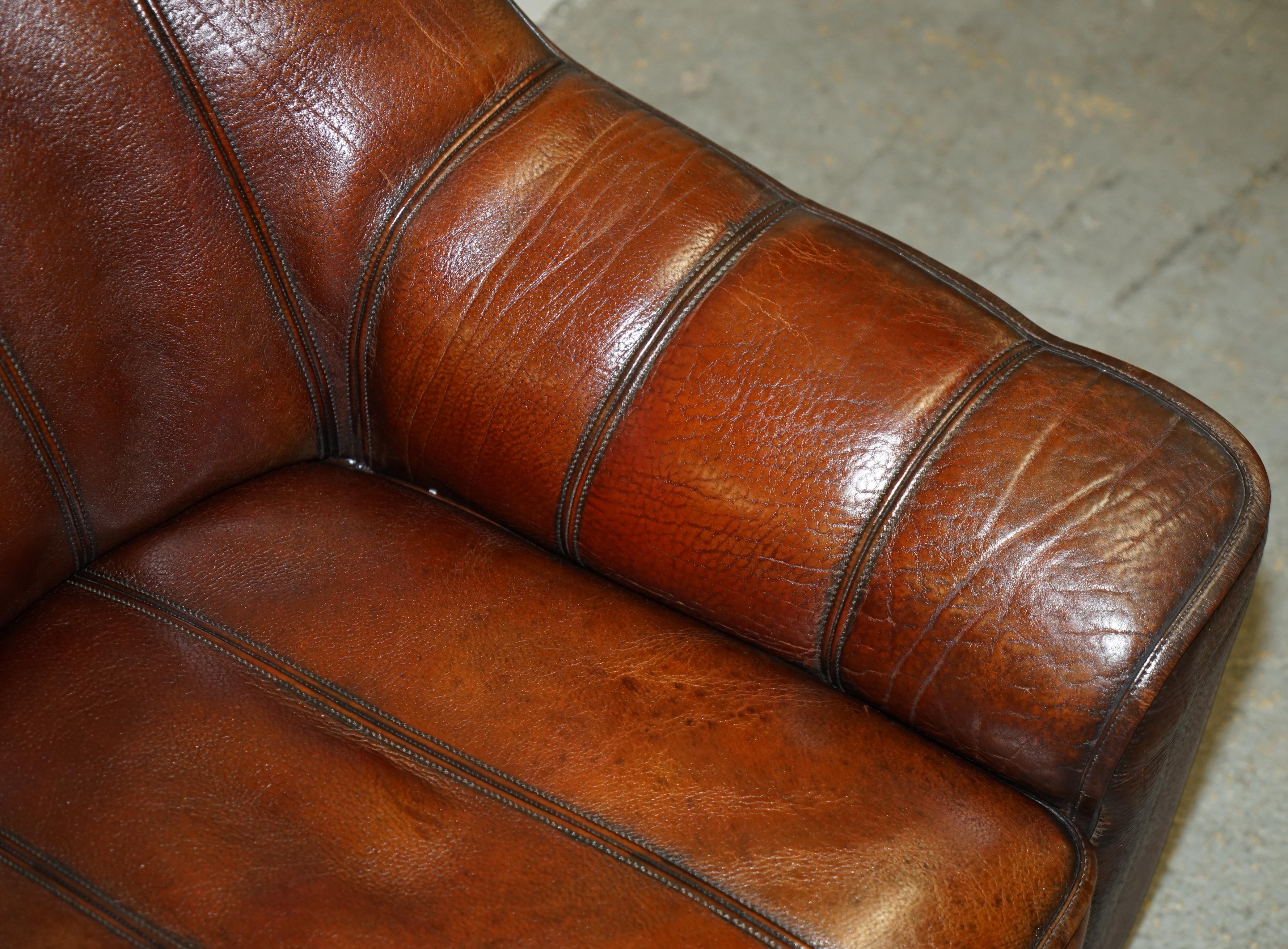 CIR 1960's DE SEDE DS-44 RECLINING BROWN BUFFALO NECK LEATHER ARMCHAIR & OTTOMAN For Sale 1
