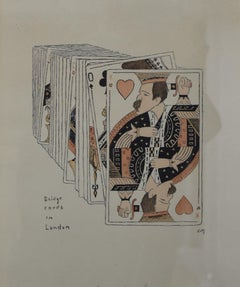 Cir, Duke of Cirella, Bridge cards in London, Papiers Mondains, colour print