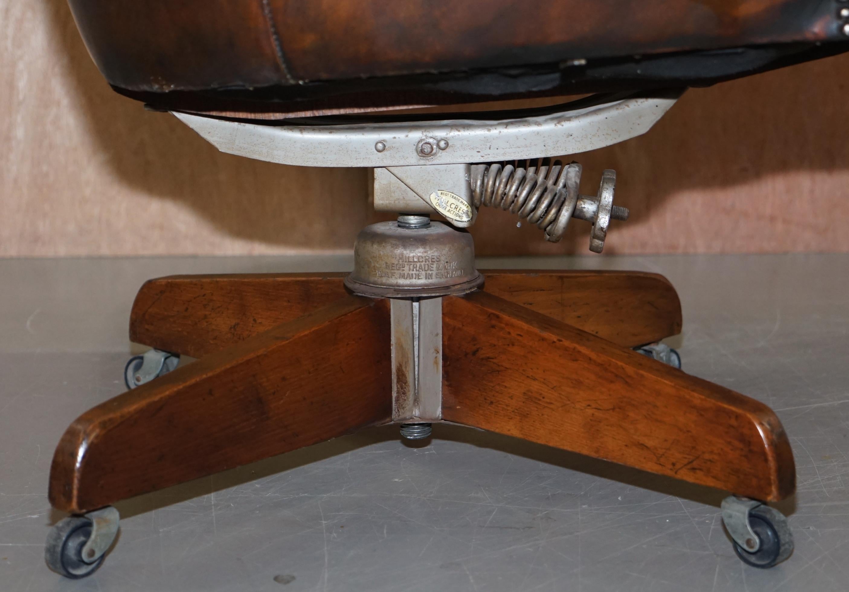 Restored Chesterfield Godfather Leather Captains Chair Hillcrest, circa 1900 1