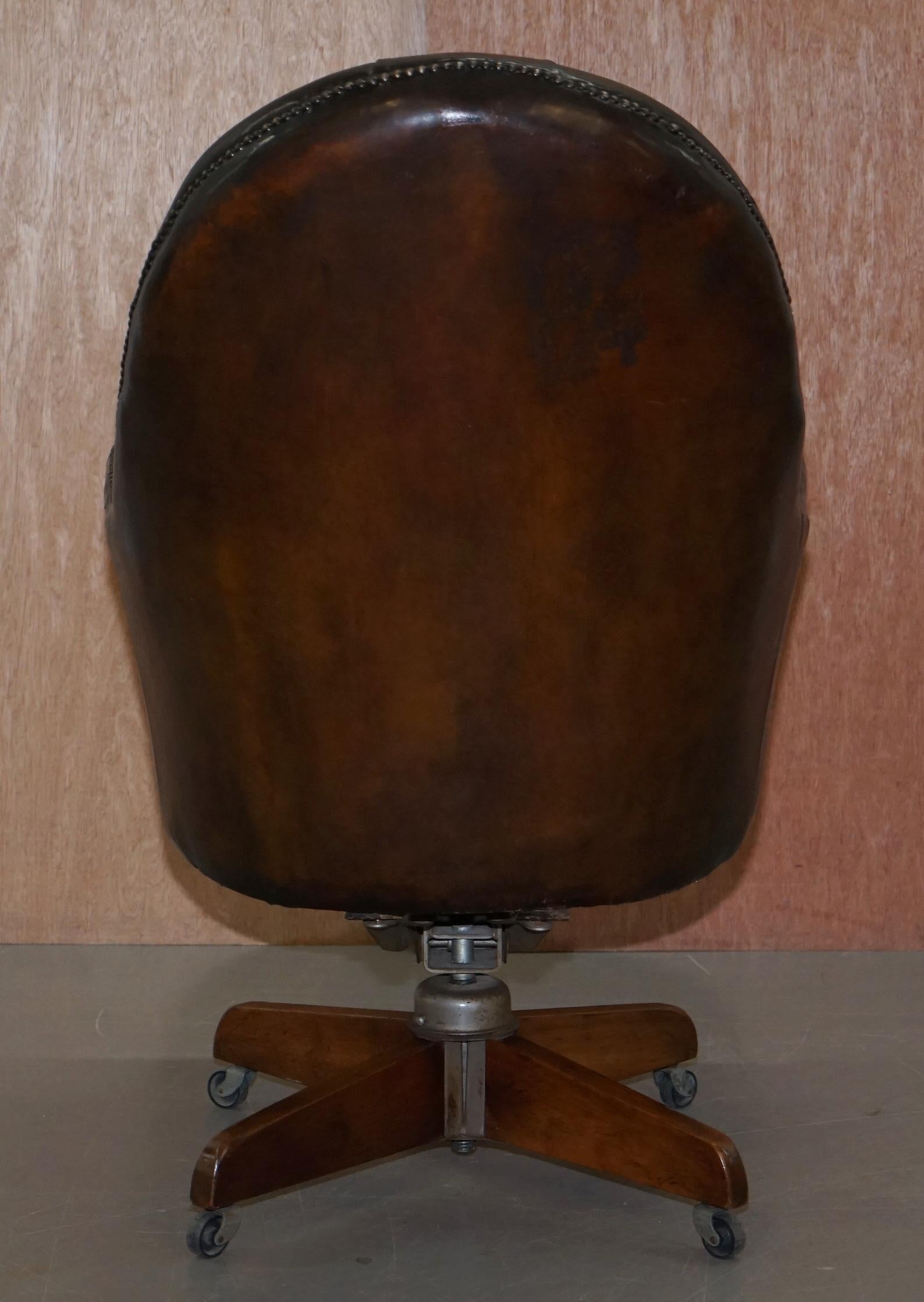Restored Chesterfield Godfather Leather Captains Chair Hillcrest, circa 1900 4