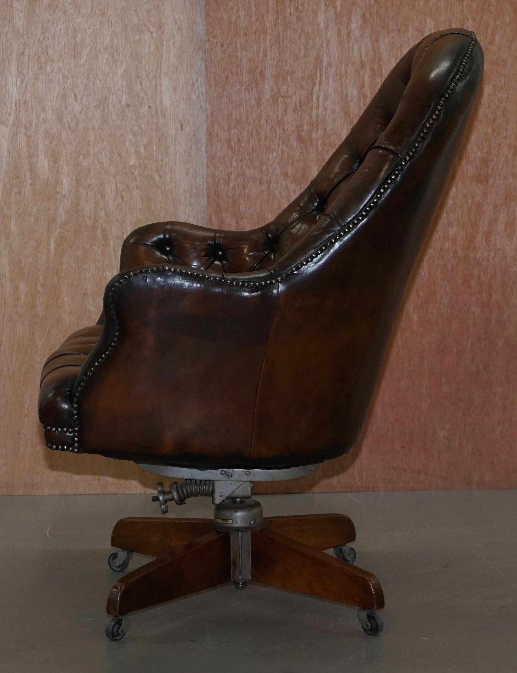 Restored Chesterfield Godfather Leather Captains Chair Hillcrest, circa 1900 6