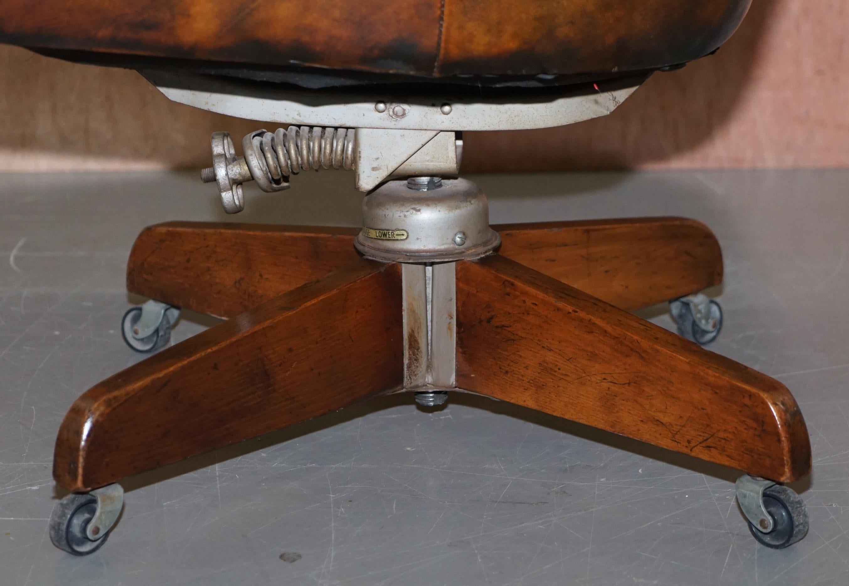 Restored Chesterfield Godfather Leather Captains Chair Hillcrest, circa 1900 8