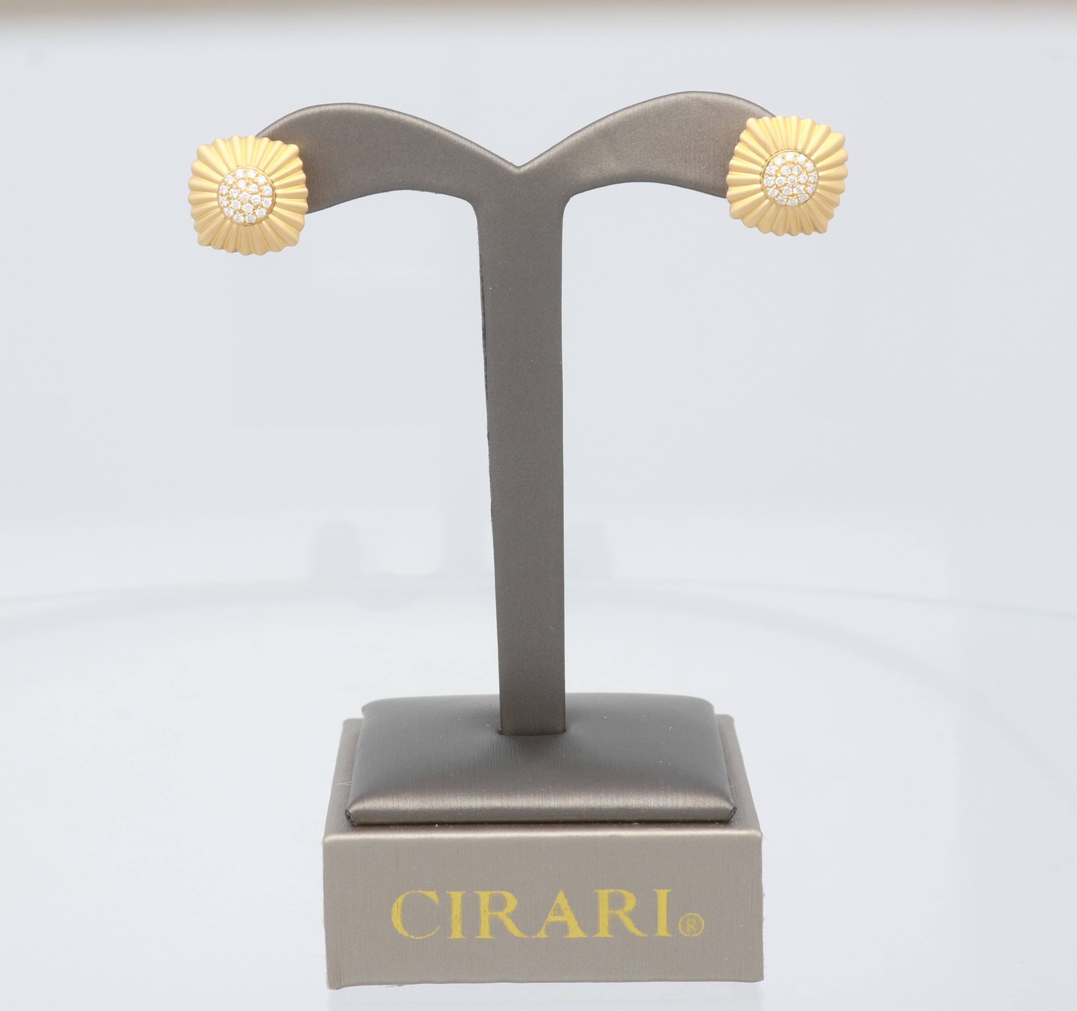 This one of a kind Earring is crafted in 18-karat Yellow Gold and features 38 Brilliant cut Round Diamonds 0.24 Carat. It is secured post back and is a perfect gift either for yourself or someone you love.