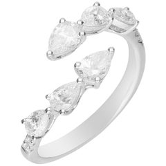 0.96 Carat Pear Diamond 18 Karat White Gold Fashion Ring