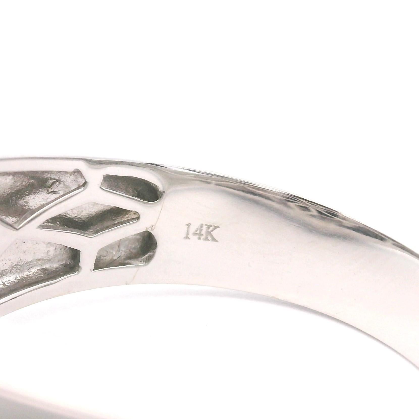 Cirari 14k White Gold Onyx and Diamonds Men's Ring Size 11 4