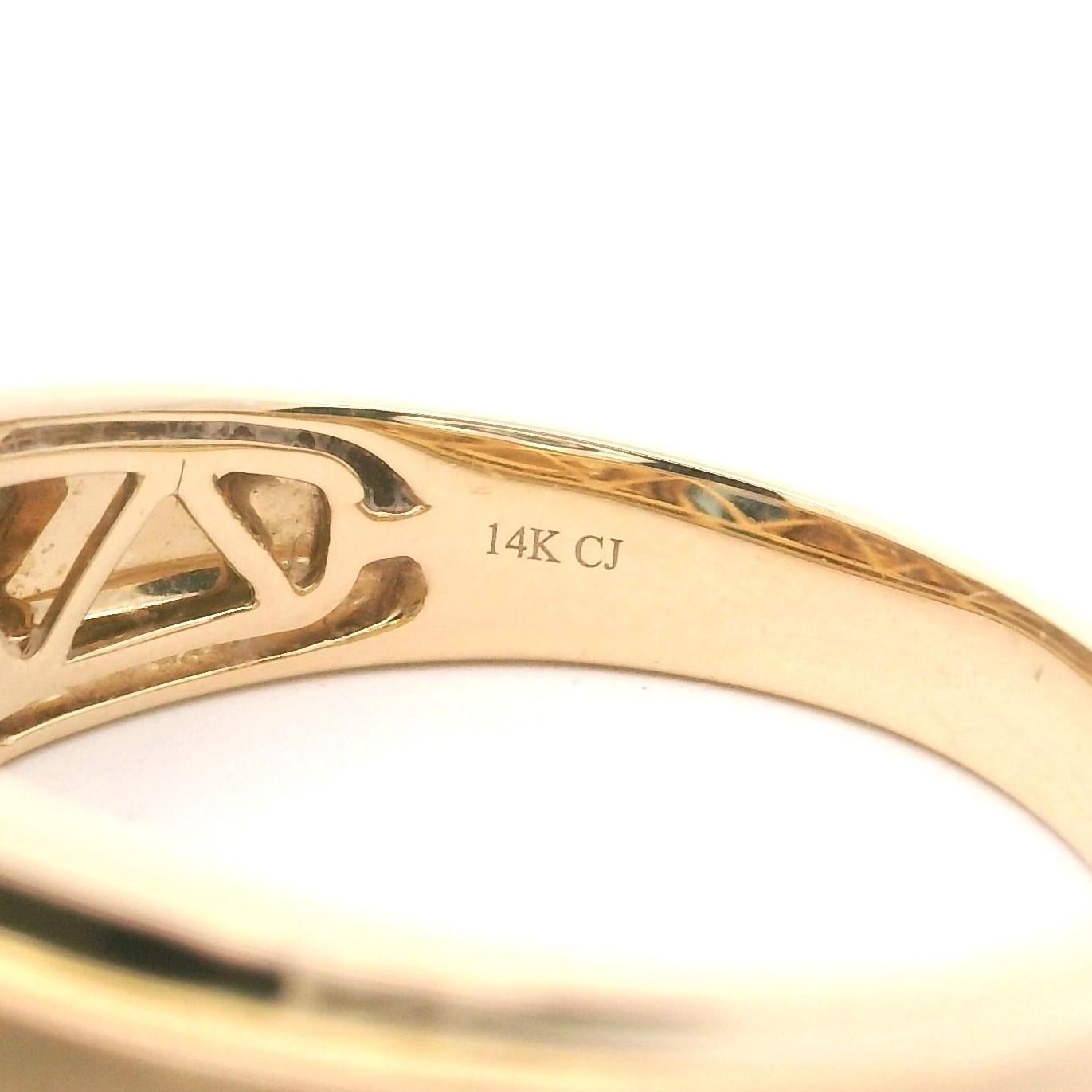 Cirari 14k Yellow Gold Blue Topaz and Diamond Men's Ring Size 11 3
