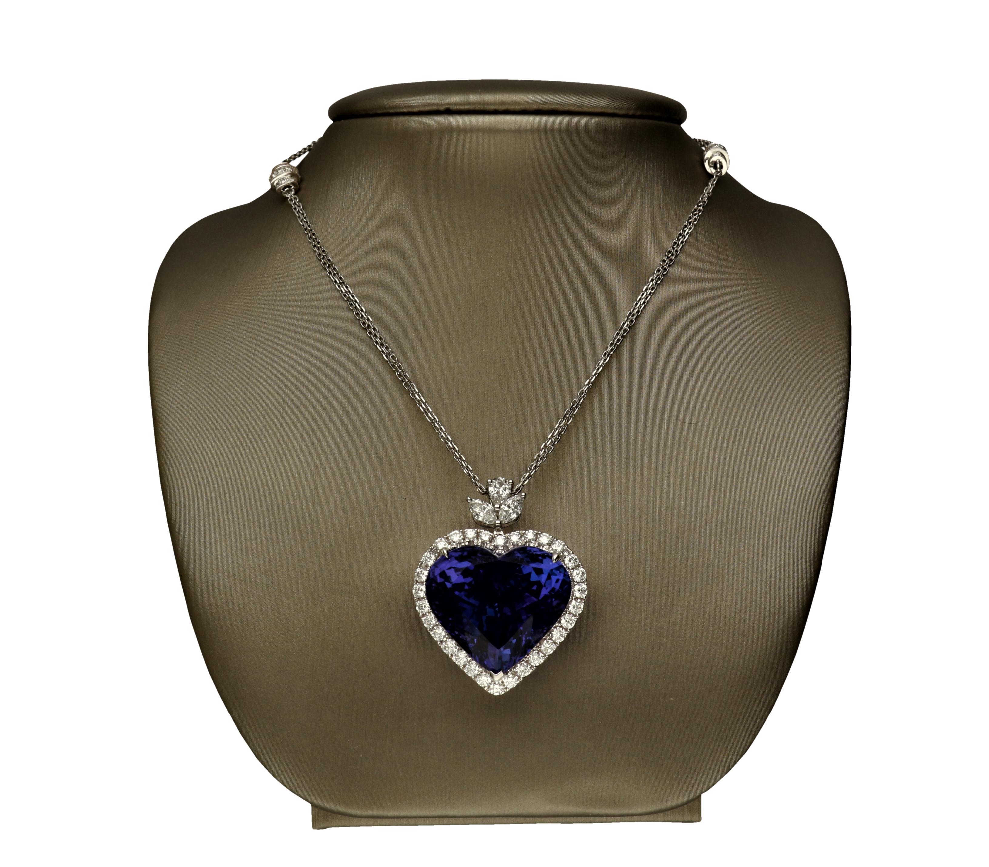 tanzanite heart pendant