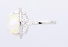Cirari 7.97 Carat Ethiopian Opal and Diamond 14 Karat Cocktail Ring