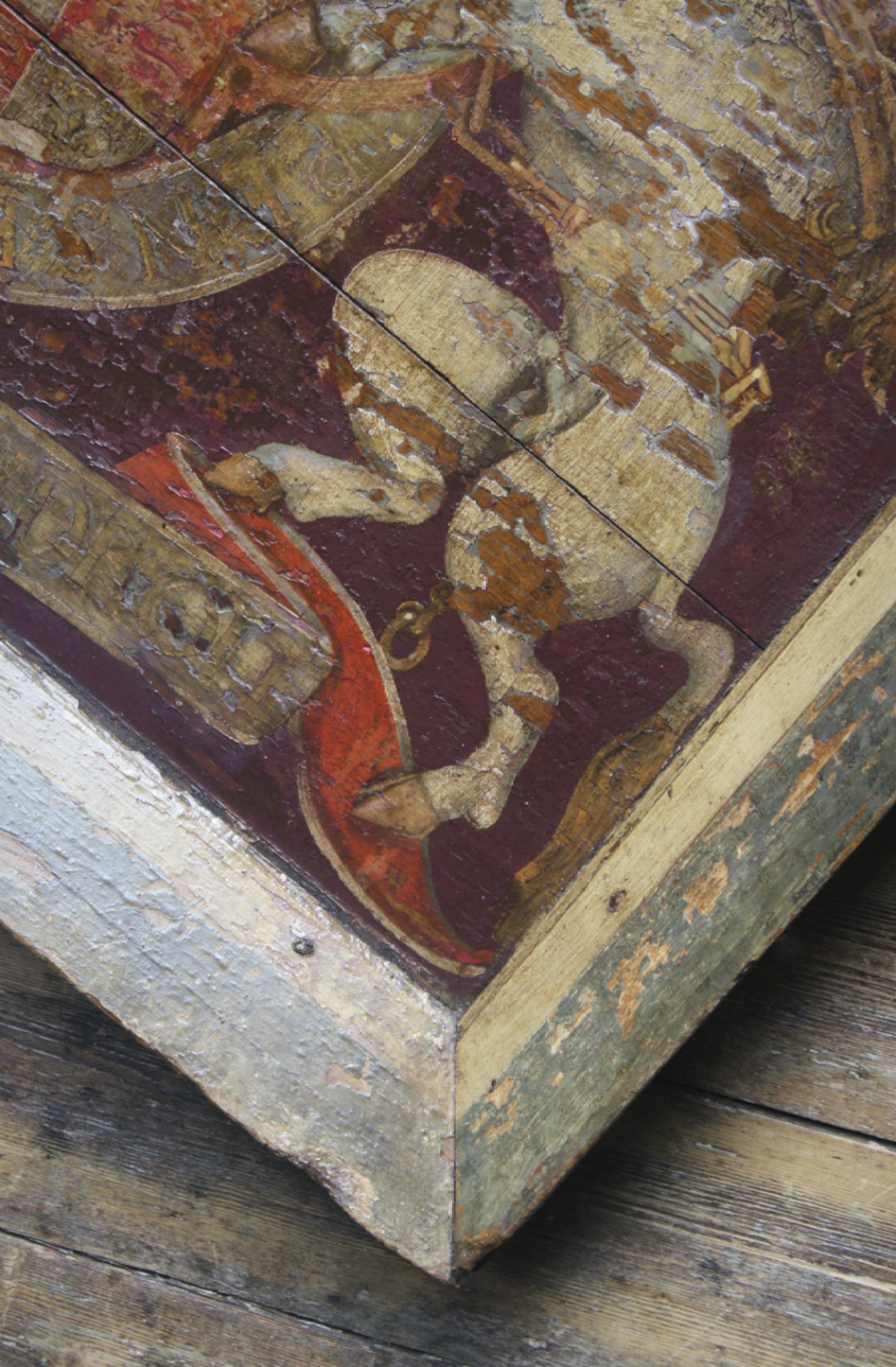 House of Stuart Royal Coat of Arms Charles 1st Armorial, circa 1625-1649 In Distressed Condition In Lowestoft, GB