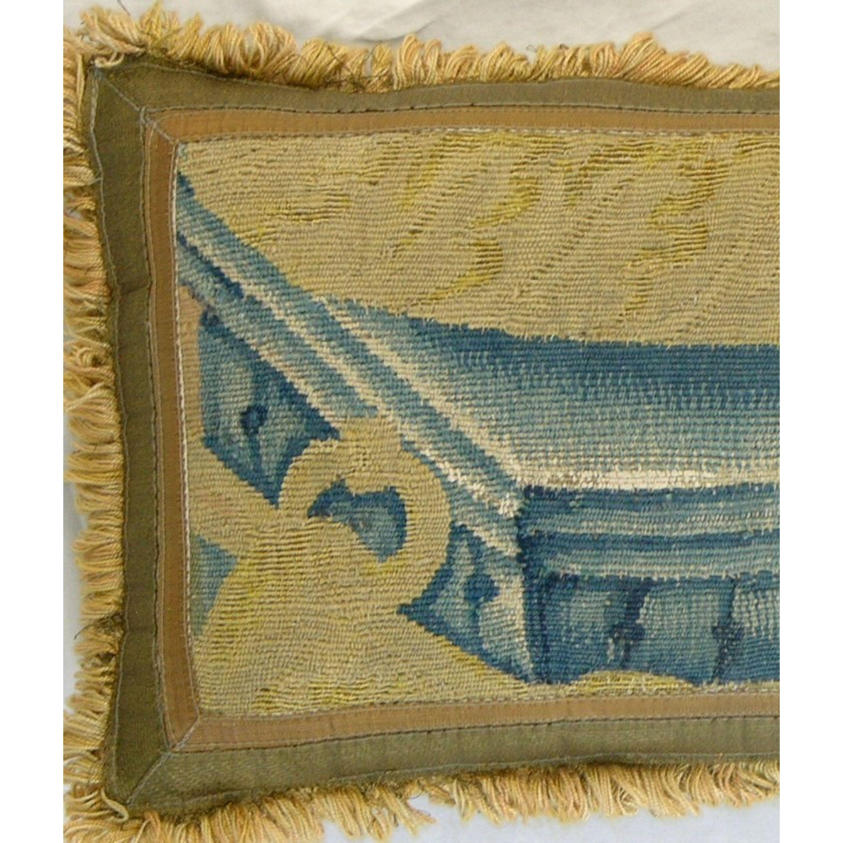Empire Circa 1640 Antique Flemish Tapestry Pillow For Sale