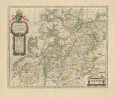 Circa 1659 Blaeu Family Map: Glogau and the Odra River Valley, Silesia