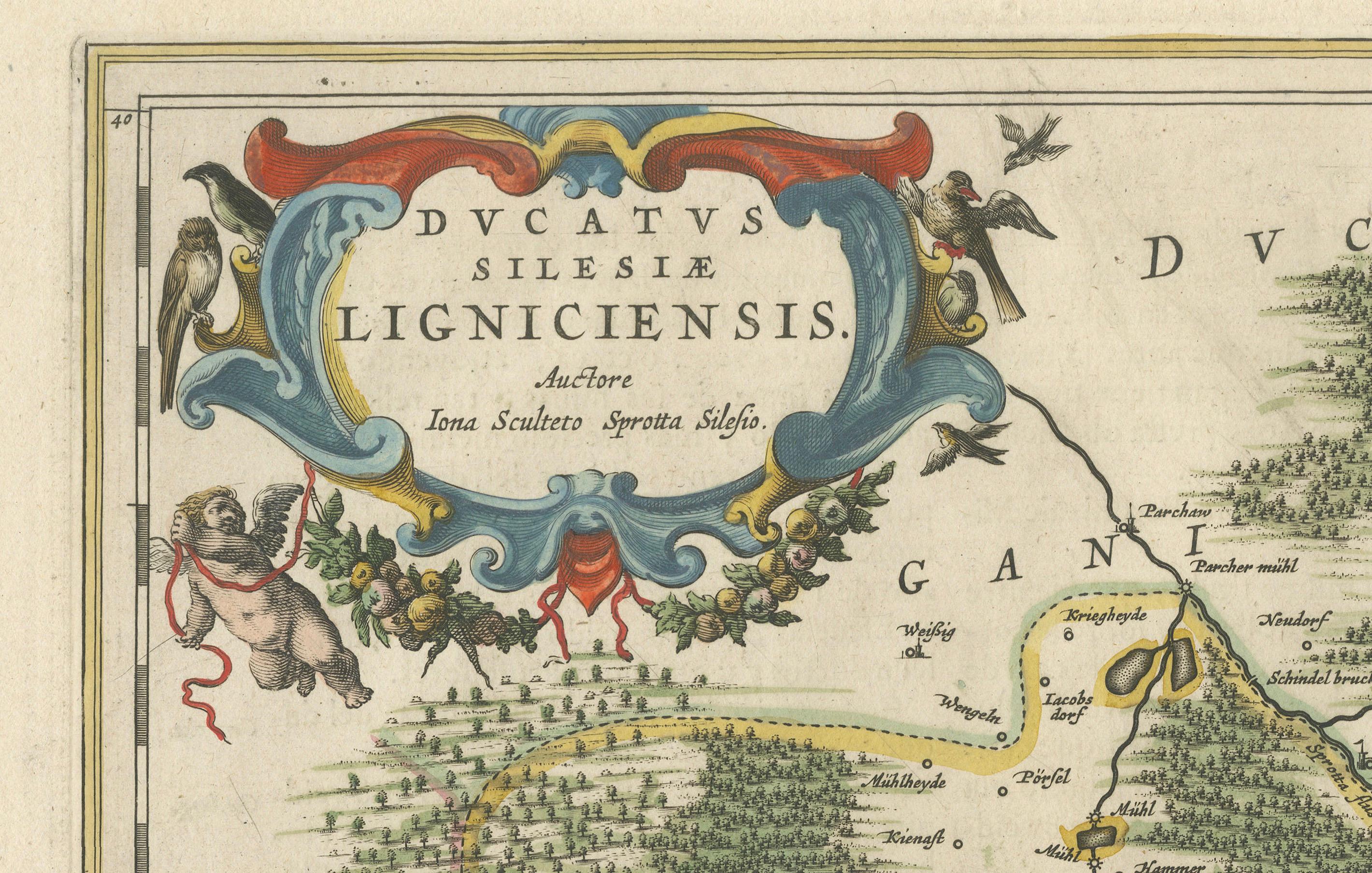Circa 1659 Johannes Blaeu Map: Ducatus Silesiae Ligniciensis, Legnica Region For Sale 1