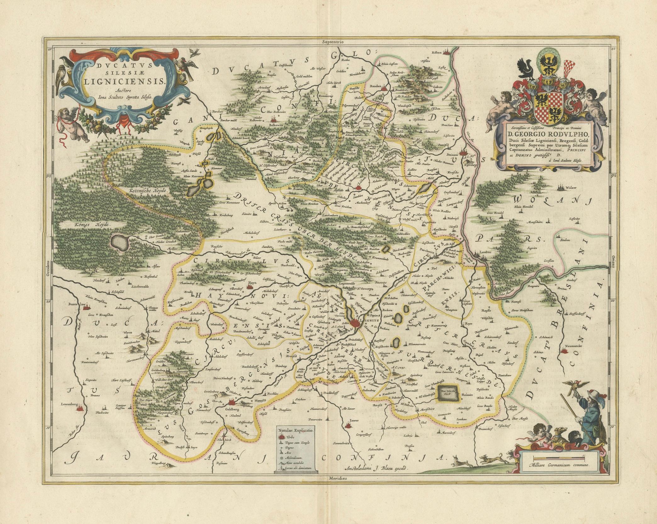 Circa 1659 Johannes Blaeu Map: Ducatus Silesiae Ligniciensis, Legnica Region For Sale 3