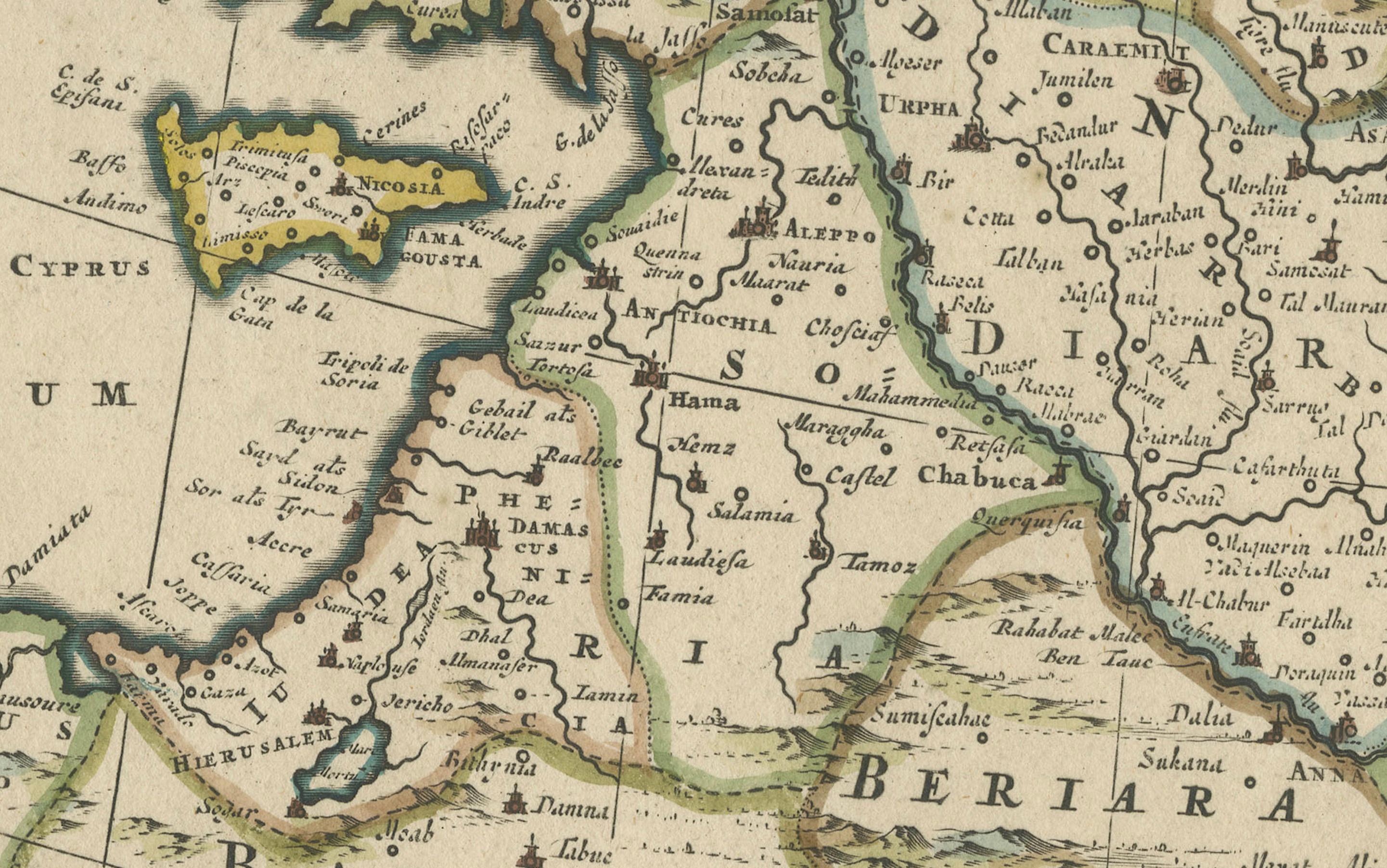 Carte de Frederick de Wit datant de 1691 : Moyen-Orient avec l'Arabie, la Perse et d'autres pays Bon état - En vente à Langweer, NL