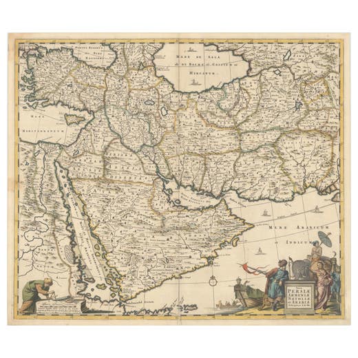Circa 1691 Frederick de Wit Map: Middle East with Arabia, Persia & More