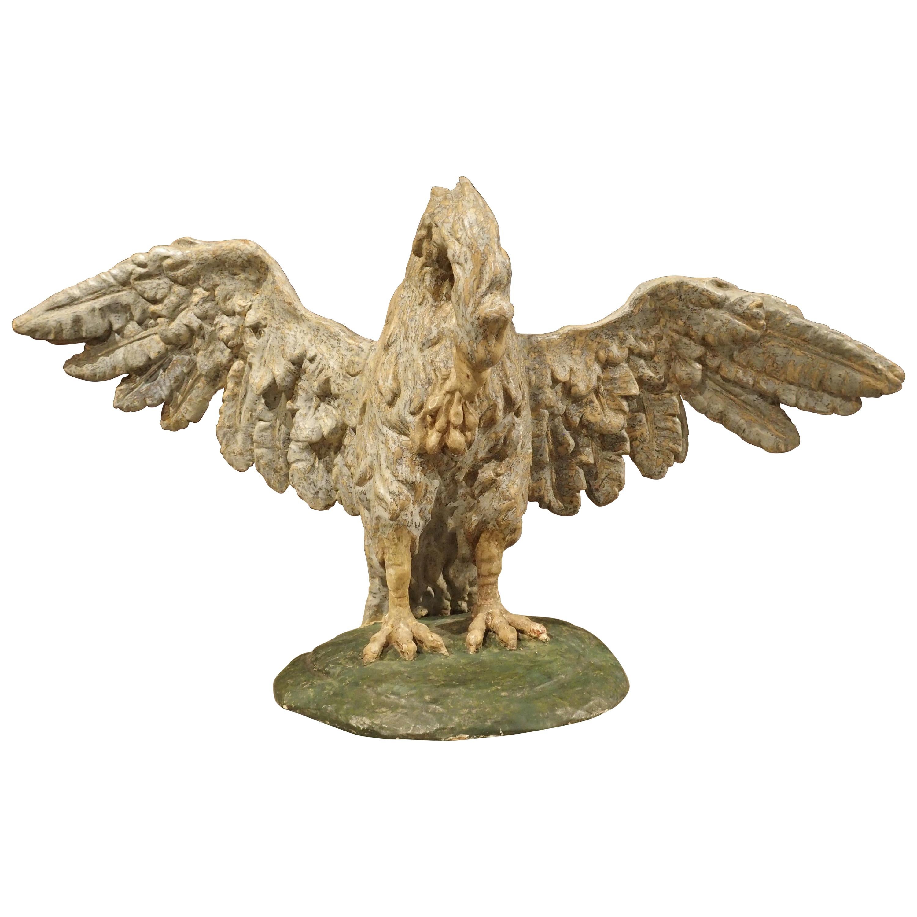 Carved and Polychrome Wooden Pelican Sculpture from Tuscany, circa 1700