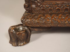 Circa 1700 Carved Chestnut Table Cassone from Northern Italy