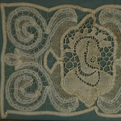 Circa 1700 Lace Embroidered Picture