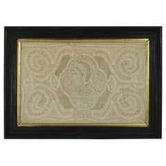 Antique Lace Embroidered Picture, circa 1700