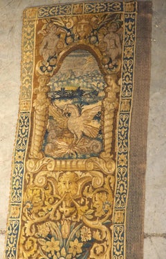 Frammento di arazzo di Bruxelles in seta del 1700 circa, L'ordine divino dell'universo