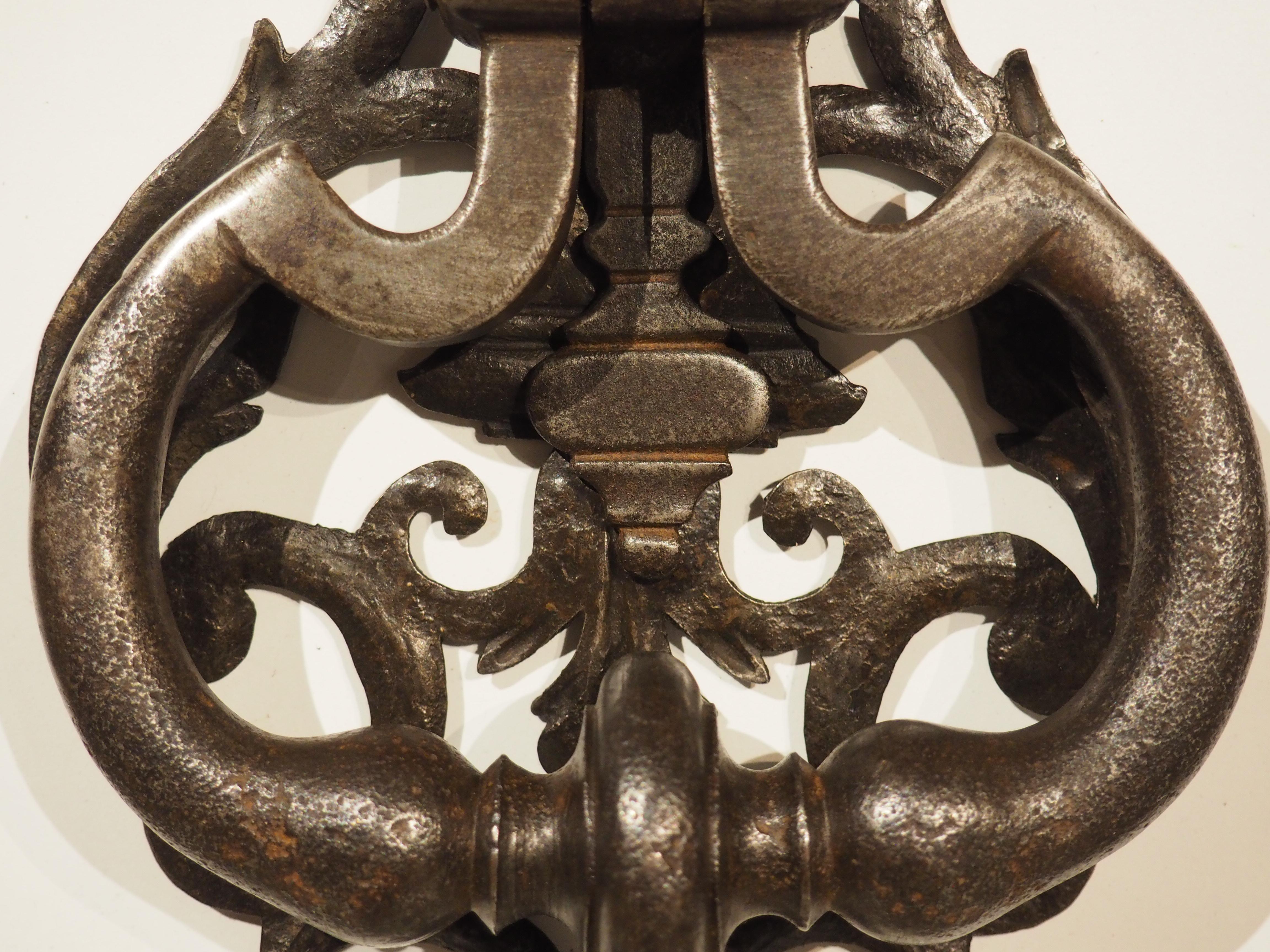 Metal Circa 1700 Wrought Iron Door Knocker from Tuscany, Italy