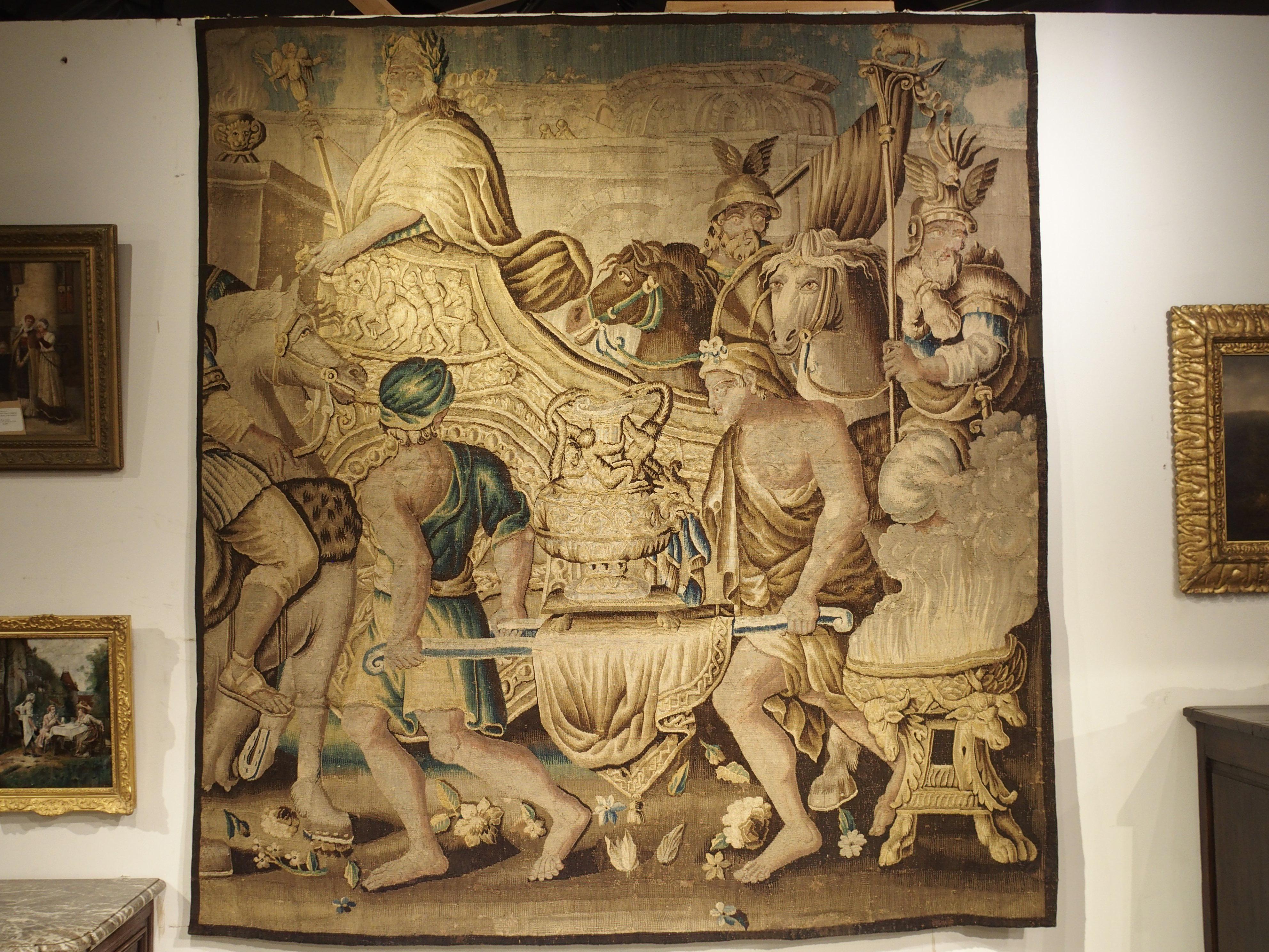 Silk and Wool Aubusson Tapestry, the Entry of Alexander into Babylon, circa 1710 10