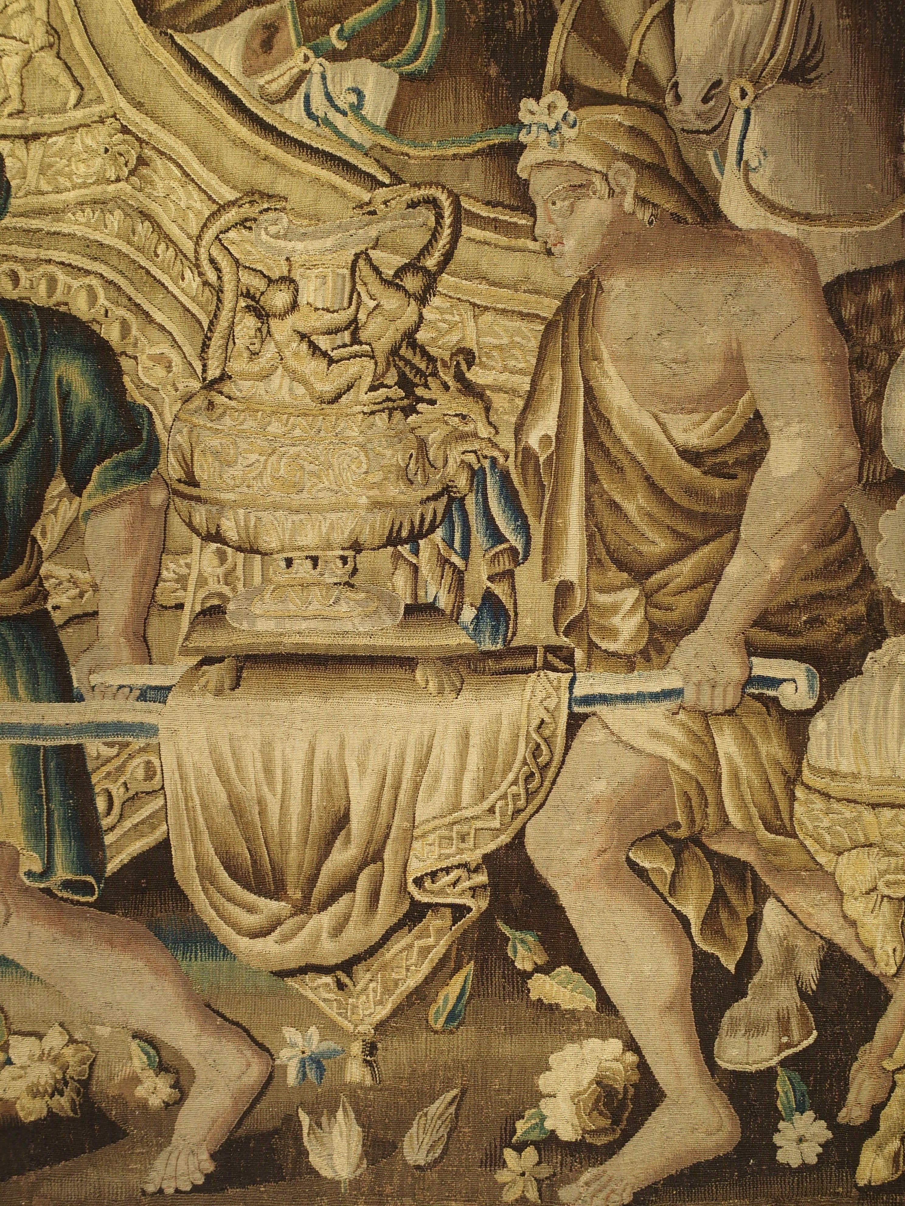 French Silk and Wool Aubusson Tapestry, the Entry of Alexander into Babylon, circa 1710