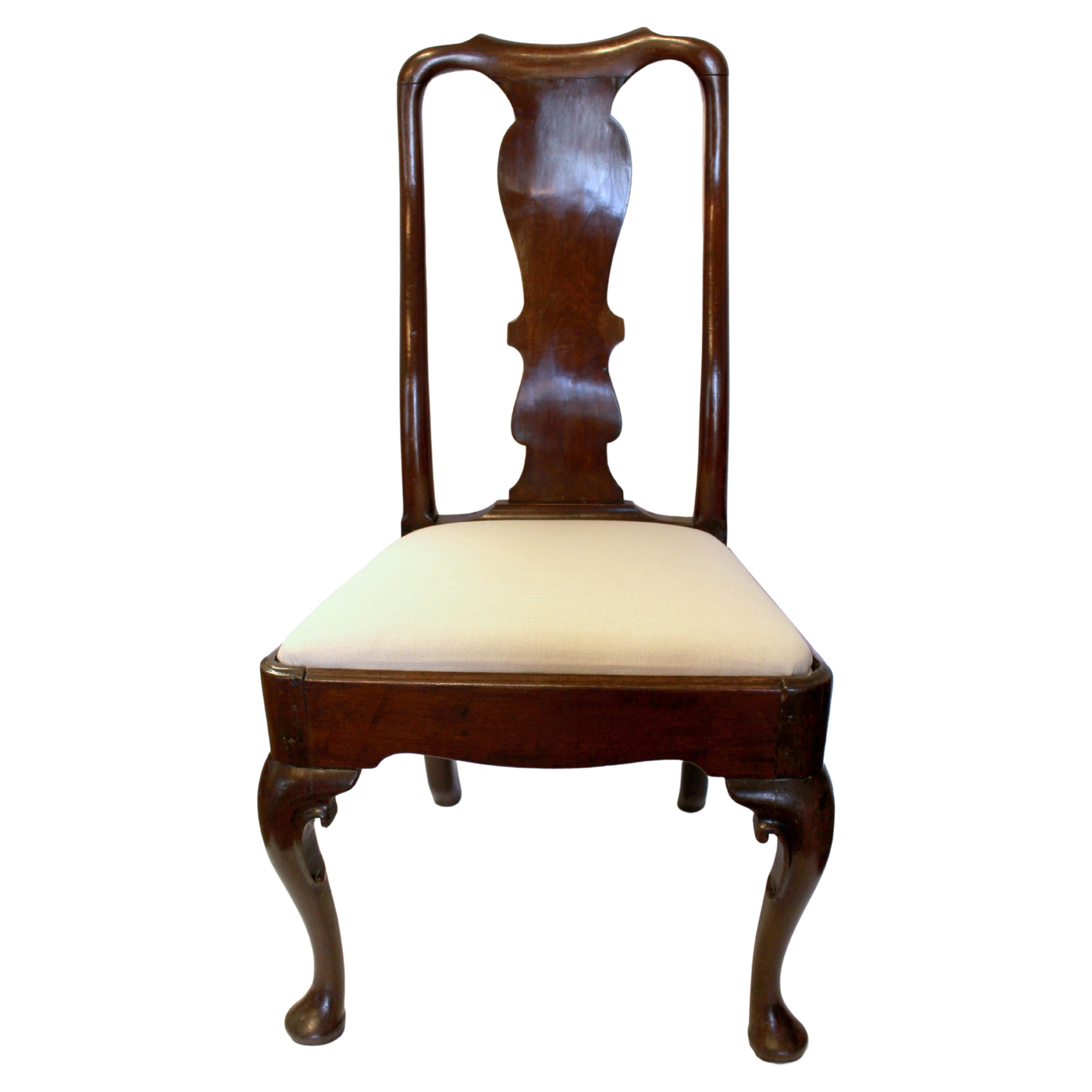 Circa 1720-40 Queen Anne Side Chair, English For Sale