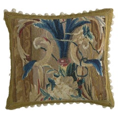 Circa 1720 Antique Brussels Baroque Tapestry Pillow