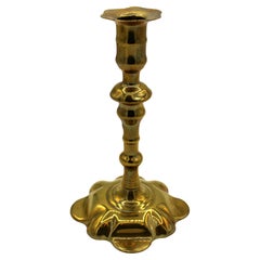 Circa 1730-40 English George II Period Brass Candlestick