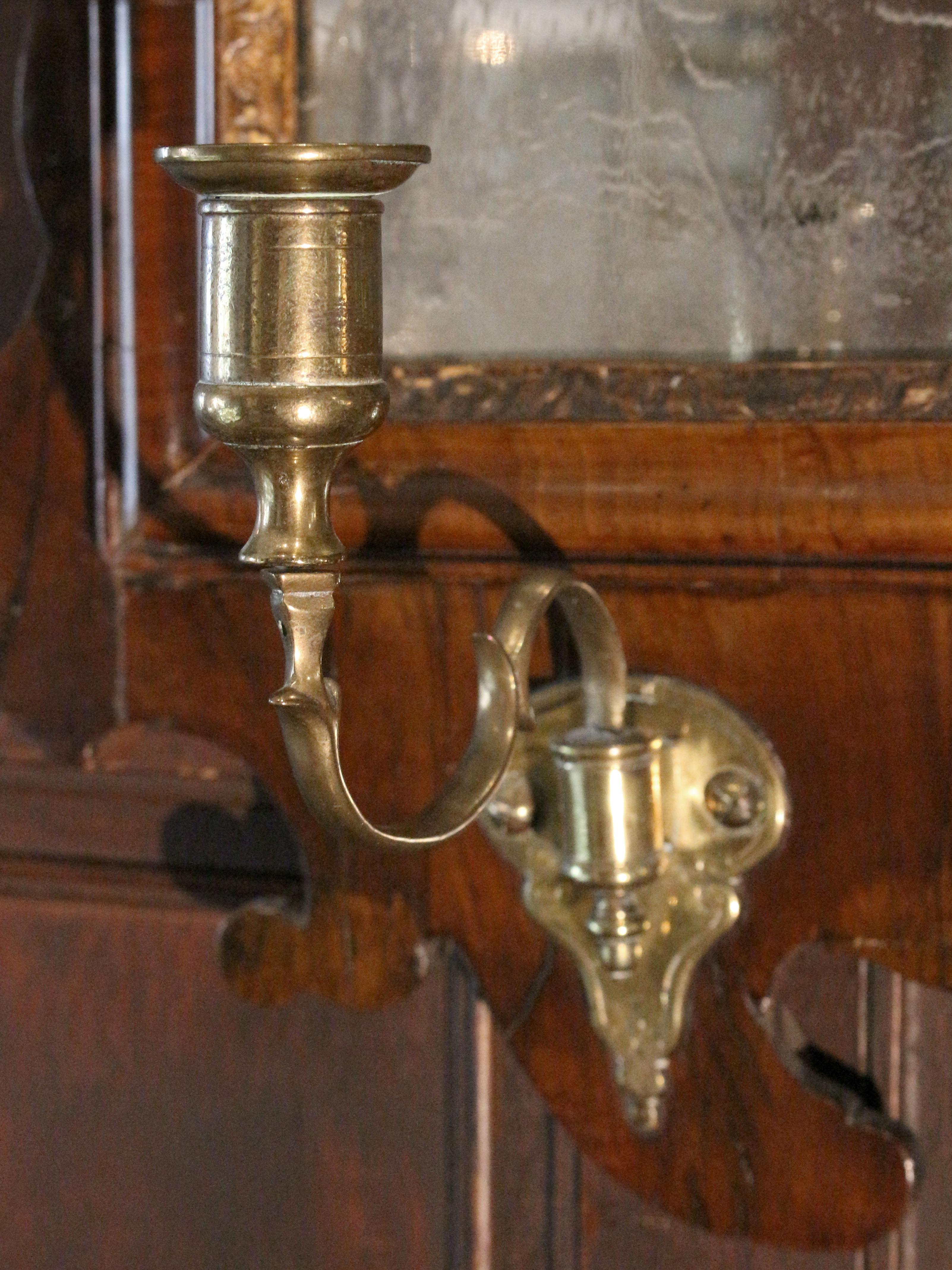 Brass Circa 1730-50 George II Period English Girondole Mirror For Sale