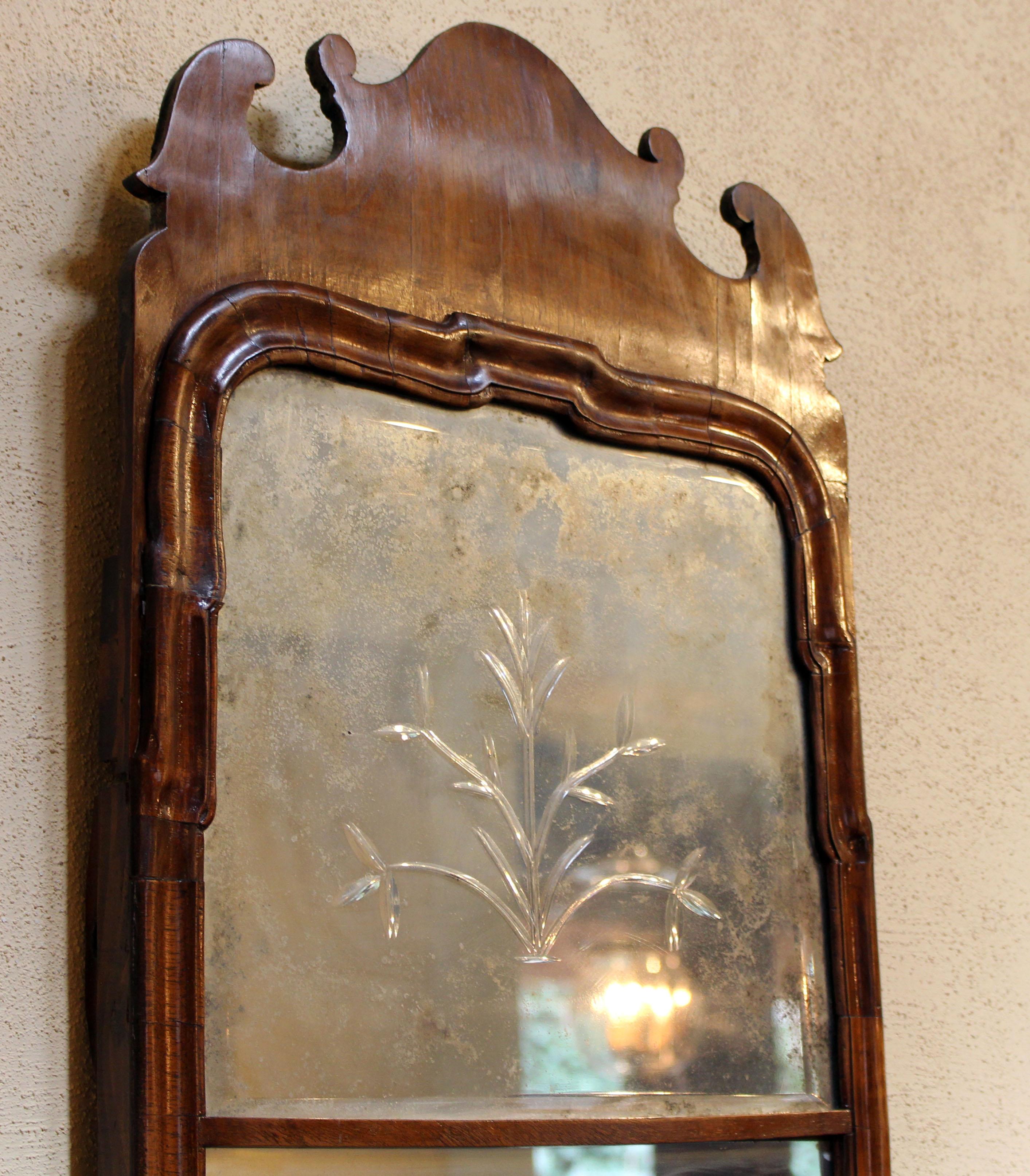 European Circa 1735 Walnut Early George II Mirror