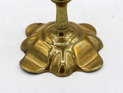 Circa 1740-60 English George II Period Brass Candlestick
