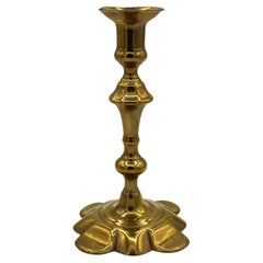 Circa 1740-60 English George II Period Brass Candlestick