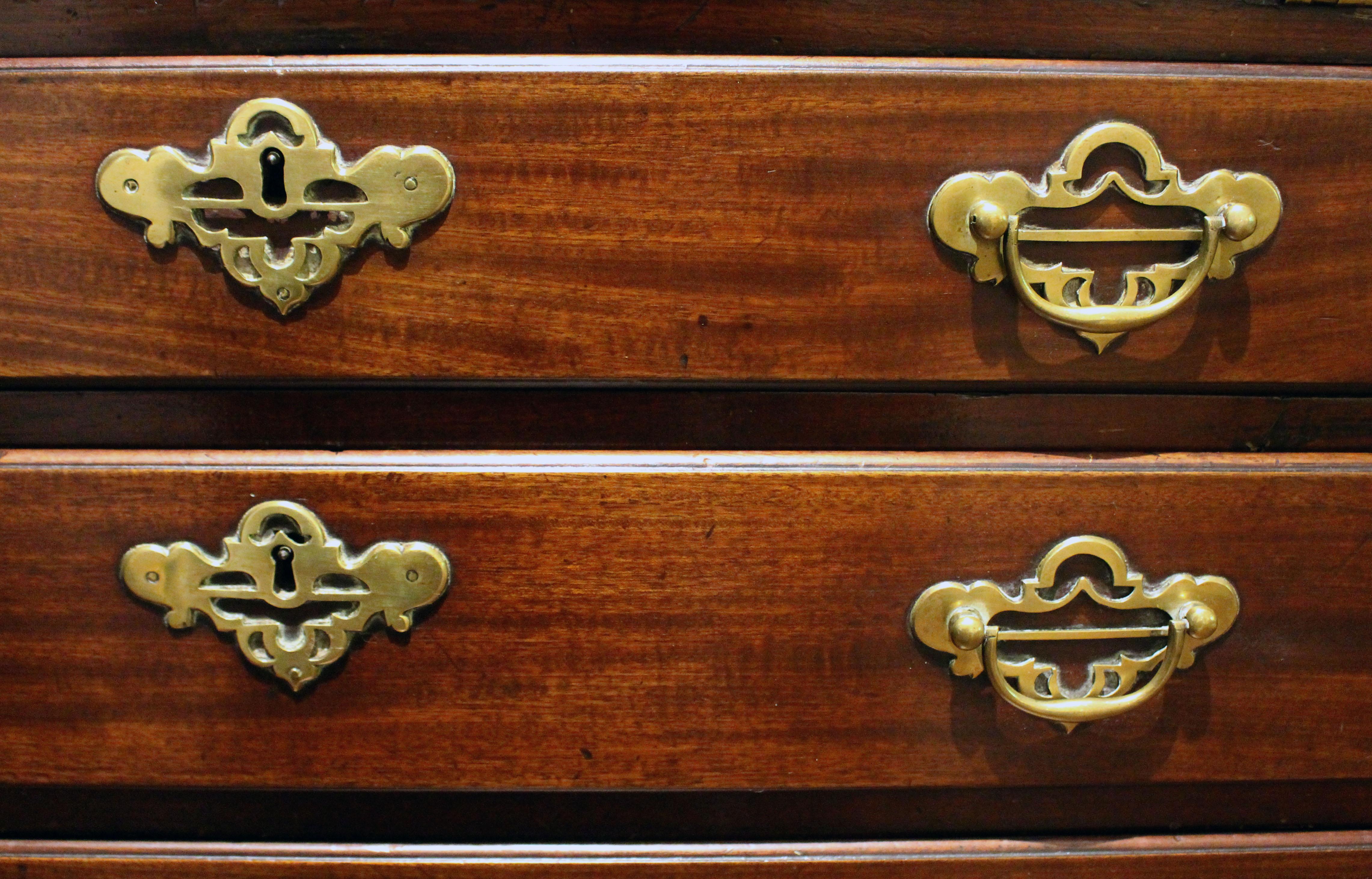 Wood Circa 1750 Early George III Period Slant Front Bureau Desk For Sale