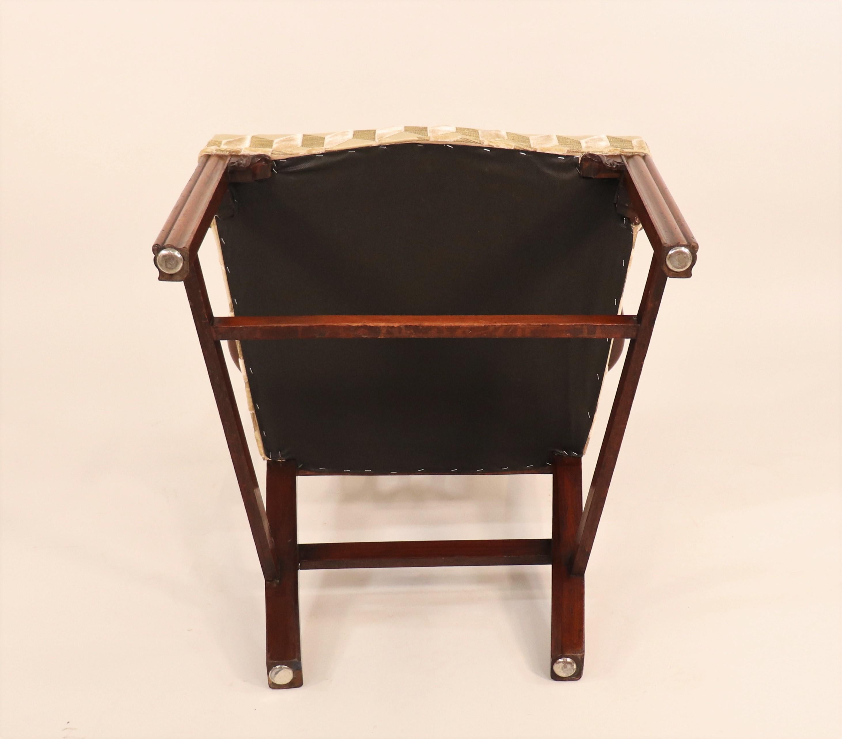Englischer georgianischer Mahagoni-Sessel aus der georgianischen Ii-Periode um 1750 mit modernem Stoff im Angebot 6