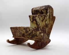 Circa 1750 English Miniature Pottery Cradle