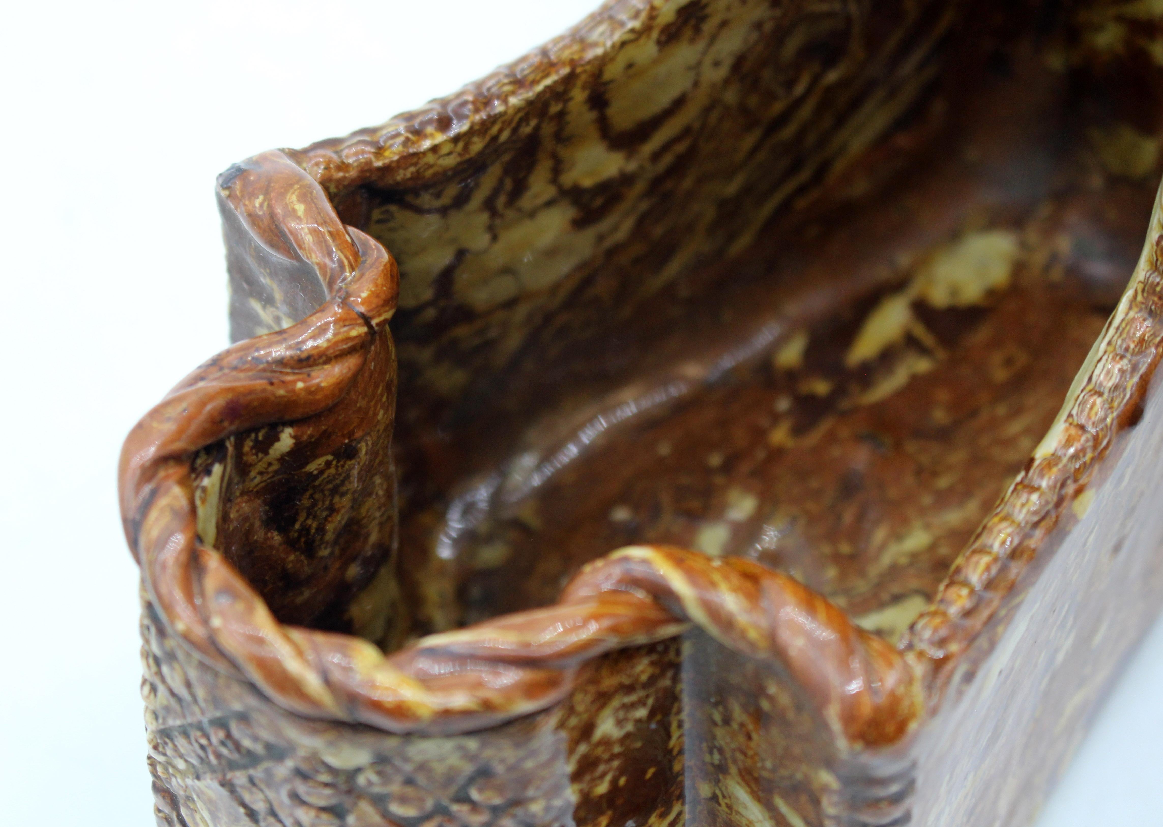 Circa 1750 English Miniature Pottery Cradle For Sale 2