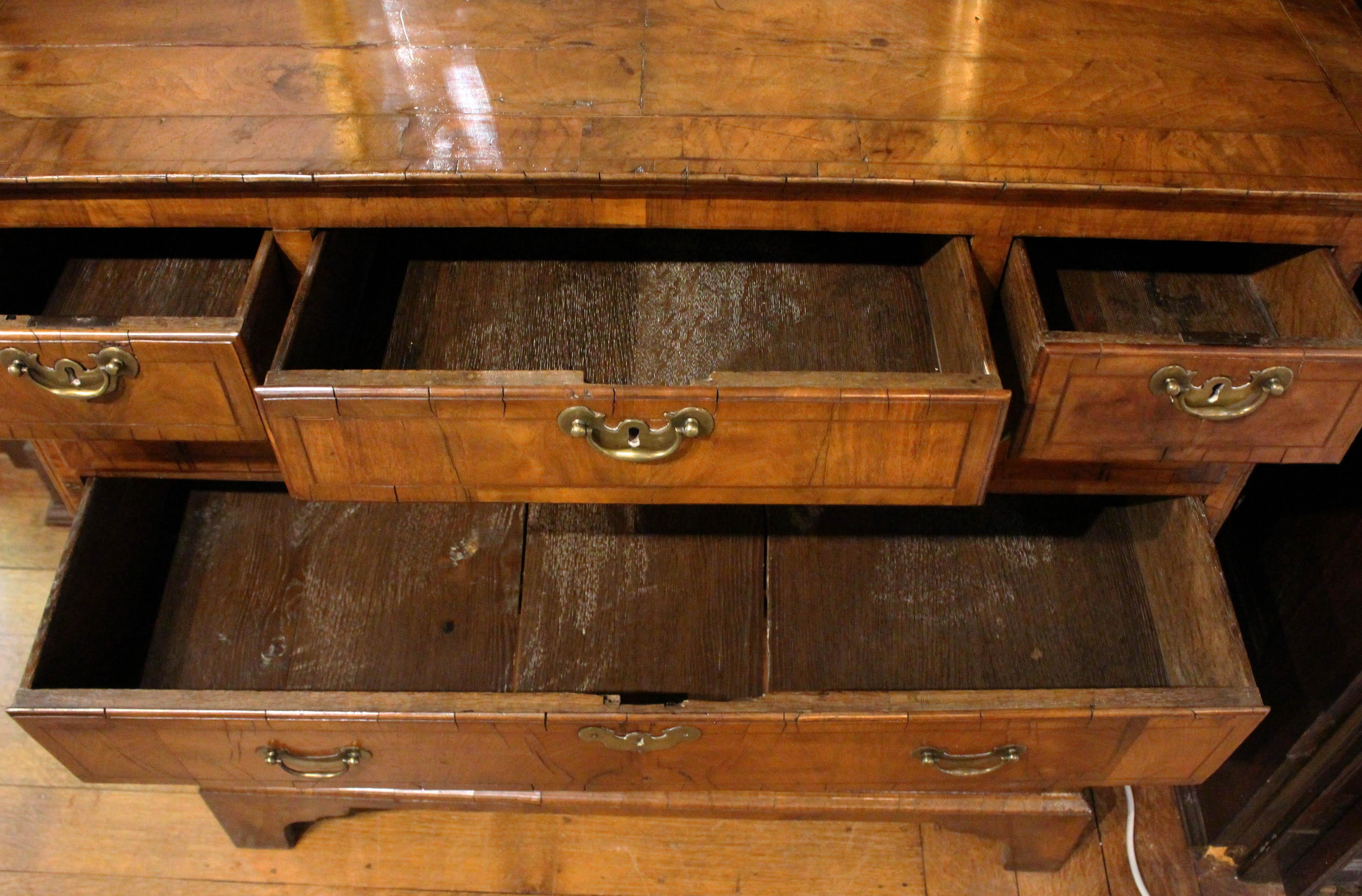Walnut Circa 1750 English Town House Chest of Drawers