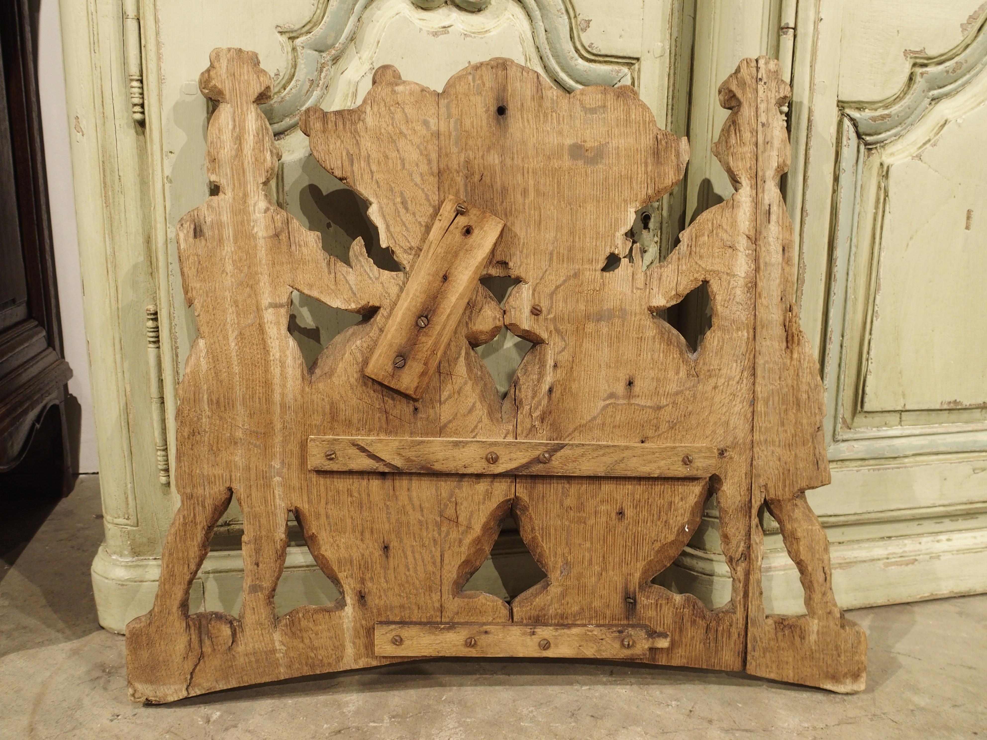 Circa 1750 French Oak Coat of Arms Carving 10
